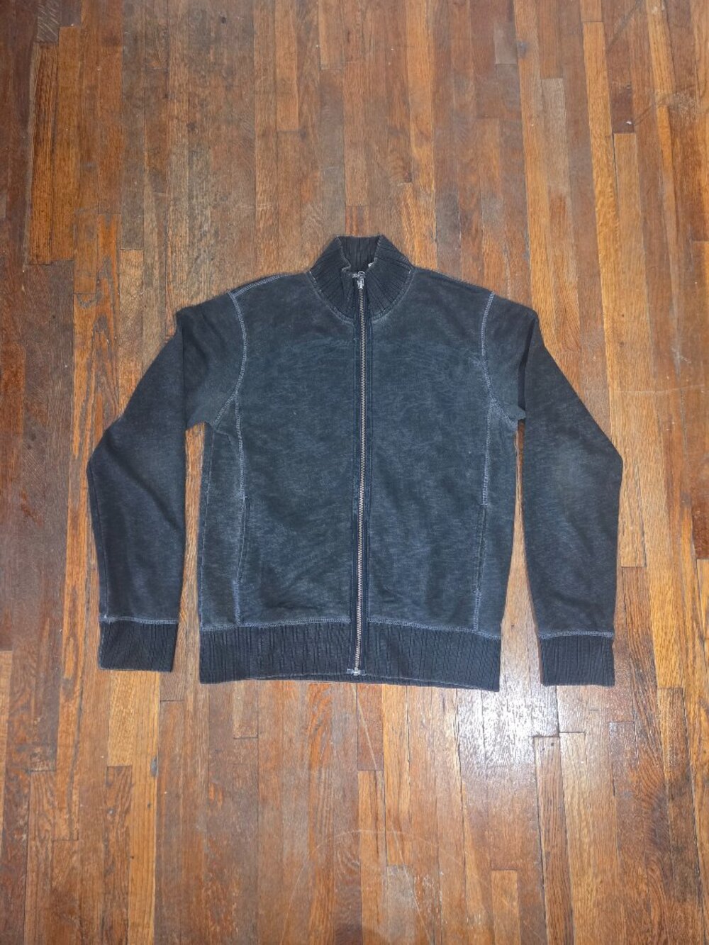 Urban Outfitters Grunge Charcoal Faded Cotton Men's Zipper Sweatshirt